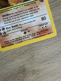 Moltres Holo 12/62 - Pokemon Fossil TCG WOTC LP - Image 4