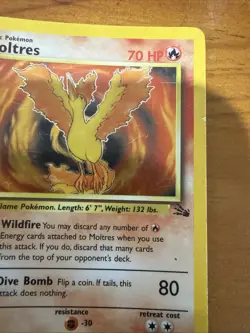 Pokemon TCG - Moltres 12/62 Fossil Holo Rare WOTC - Lightly Played - Image 5