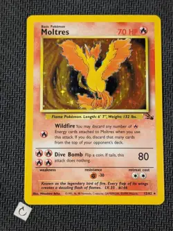Moltres 12/62 - Fossil Unlimited Holo Rare Pokemon TCG LP- - Image 1