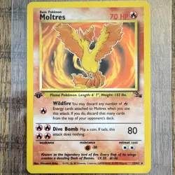 Pokemon TCG Moltres Fossil 1st Edition 12/62 Holo Rare - Image 1