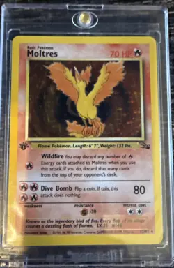 1st Edition Moltres Fossil 12/62 English Holo rare Pokemon TCG - Image 1
