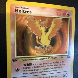 1st Edition Moltres Fossil 12/62 English Holo rare Pokemon TCG - Image 3