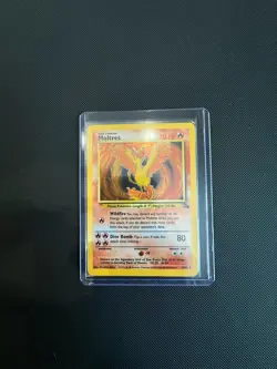 Moltres Fossil Holo Rare Pokemon TCG Card Set 12/62 Vintage - Image 3