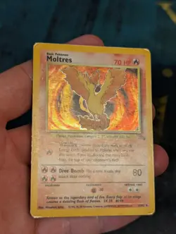 Pokemon TCG Moltres Fossil Holo Card 12/62 Unlimited Rare. Excellent condition - Image 2