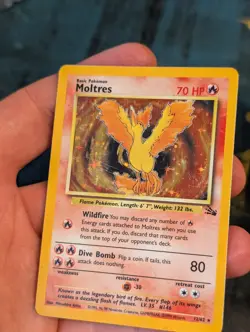 Pokemon TCG Moltres Fossil Holo Card 12/62 Unlimited Rare. Excellent condition - Image 3