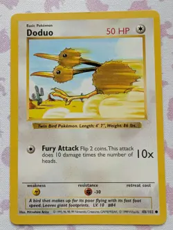Pokemon Doduo 48/102 WotC Base Set Shadowless Unlimited - Image 1