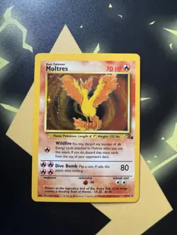 Pokemon TCG Moltres Fossil Holo Card 12/62 - Image 1