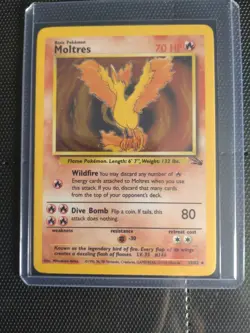 Pokemon TCG Fossil 1st Edition Moltres Holo 12/62 In HP Condition - Image 1