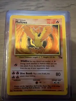 Pokemon TCG Moltres Fossil Holo Card 12/62 MP - Image 1