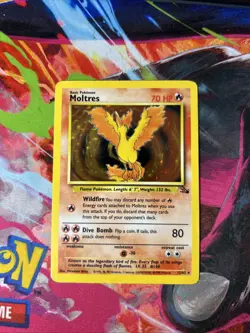 Pokemon TCG Moltres Fossil Holo Card 12/62 Unlimited WOTC 1999 - Image 1