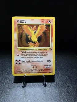 Pokemon TCG Moltres Fossil Holo Card 12/62 Unlimited Rare - Image 1