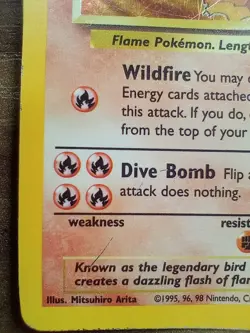Pokemon TCG: Moltres Holo Rare Card 12/62 Fossil Set 1999 LP - Image 2