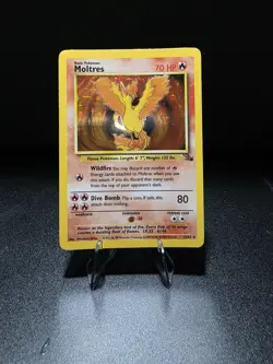 Pokemon TCG Moltres Fossil Holo Card 12/62 Unlimited WOTC LP - Image 1