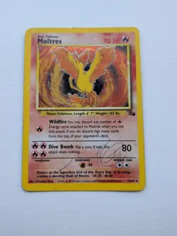 Pokemon TCG Moltres Fossil Holo Card 12/62 Unlimited WOTC - Image 1