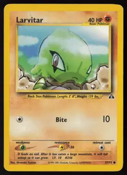 Larvitar 57/75 Common Neo Discovery Pokemon Moderately Played - Image 1