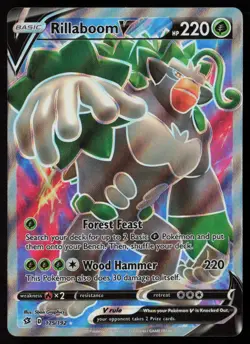 Rillaboom V 175/192 Ultra Rare Rebel Clash Pokemon Near Mint - Image 1