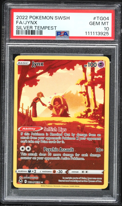 2022 POKEMON SWORD & SHIELD SILVER TEMPEST #TG04 FULL ART / JYNX PSA 10 - Image 1