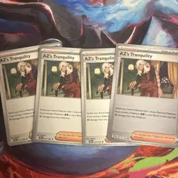 x4 AZ's Tranquility 076/086 ME:04 Chaos Rising Uncommon Pokemon Playset 4x NM - Image 1