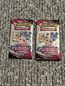 2 x Pokemon TCG Sword & Shield Fusion Strike Booster Fun Pack Factory Sealed NM - Image 1