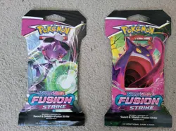 Pokemon TCG Sword&Shield Fusion Strike Sleved Booster Pack New and Sealed X2 820650809170 - Image 1
