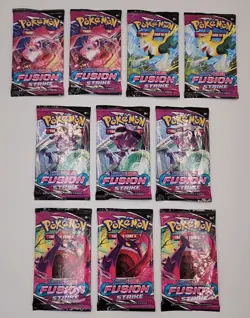 Pokemon TCG - Fusion Strike Booster Pack x10 Sealed Loose Pack Lot SWSH08 - Image 1