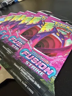 Pokemon TCG Fusion Strike Sleeved Booster Pack Lot - 10 Packs, English - Image 1