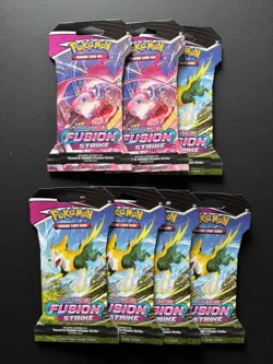 Pokemon TCG - SWSH - Fusion Strike - Sleeves Booster Pack x7 - New & Sealed - Image 1