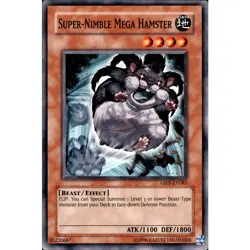 Super-Nimble Mega Hamster Yu-Gi-Oh! ABPF-EN083 1st Super Rare LP - Image 1