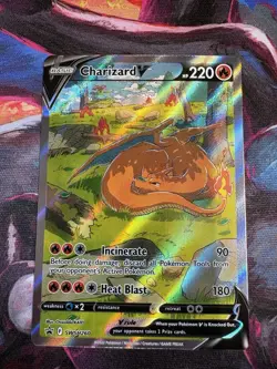 Pokemon TCG Charizard v SWSH260 Black Star Promo Holo Card Near Mint Condition - Image 1