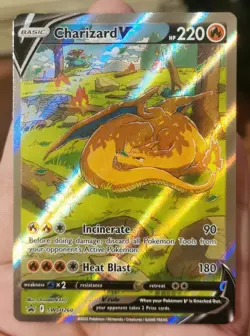 Pokemon TCG Charizard v SWSH260 Black Star Promo Holo Card Near Mint Condition - Image 1