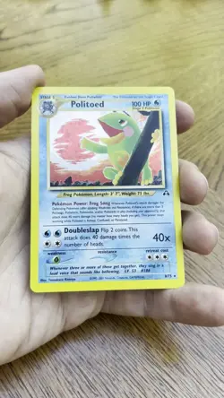 Politoed 8/75 Neo Discovery Holo English Pokemon Trading Card MP - Image 2