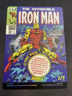 MTG Marvel Tony Stark Iron Man M 0392 Foil Borderless Foil Super Heroes NM Comic - Image 1