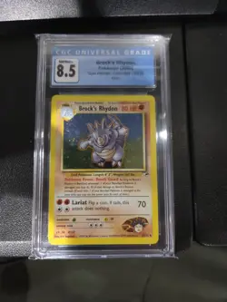 Pokemon Gym Heroes 2/132 Brock's Rhydon 2000 Fighting Holo Rare CGC 8.5 NM/MINT+ - Image 1