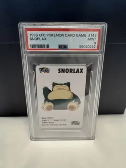 1998 KFC Pokemon Card Game Snorlax #143 PSA 9 MINT - Image 1