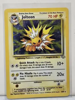 Pokemon TCG Jolteon 4/64 Jungle Holo Rare Unlimited 1999 WOTC LP RARE - Image 1