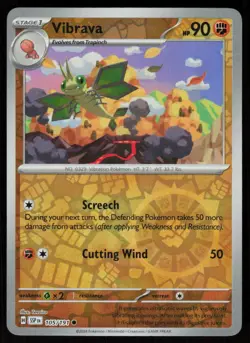 Vibrava 105/191 Common Surging Sparks Pokemon Reverse Holo Near Mint - Image 1