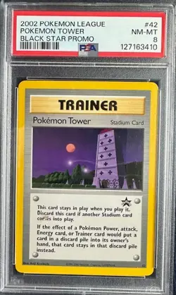 PSA 8 NM-MT 2002 Pokemon League Pokemon Tower Trainer Black Star Promo #42 NEW - Image 1
