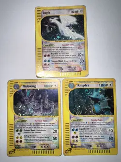 Pokemon AQUAPOLIS - #148 Kingdra #149 Lugia #150 Nidoking Holo Crystal - ENG - Image 1