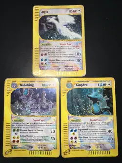 Pokemon AQUAPOLIS - #148 Kingdra #149 Lugia #150 Nidoking Holo Crystal - ENG - Image 2