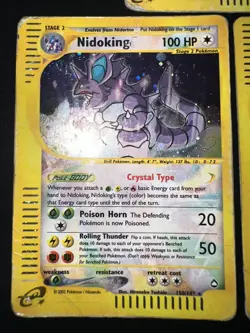 Pokemon AQUAPOLIS - #148 Kingdra #149 Lugia #150 Nidoking Holo Crystal - ENG - Image 3