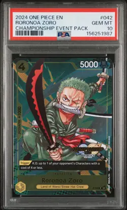 2024 ONE PIECE CHAMPIONSHIP 2024 EVENT PACK #042 RORONOA ZORO PSA 10 - Image 1