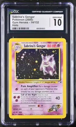 Pokemon Card CGC 10 Sabrina's Gengar Holo Gym Heroes 14/132 - Image 1