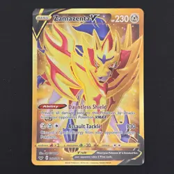 Pokemon TCG Card Zamazenta V 212/202 Sword & Shield Base Gold Secret Rare - NM - Image 1