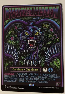 MTG Displacer Kitten Secret Lair NM Black Lights Dark Dungeons D&D Free Shipping - Image 1