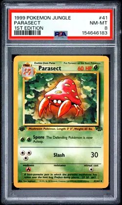 1999 POKEMON JUNGLE 1ST EDITION #41 PARASECT PSA 8 - Image 1