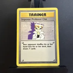 Imposter Professor Oak 73/102 – Rare – LP – Vintage Pokemon Card – WOTC - Image 1