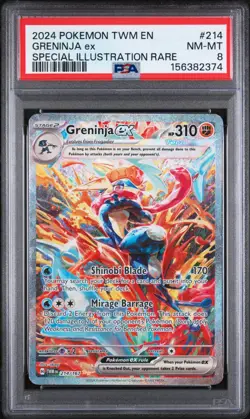 2024 POKEMON TWM EN-TWILIGHT MASQUERADE #214 GRENINJA EX PSA 8 - Image 1