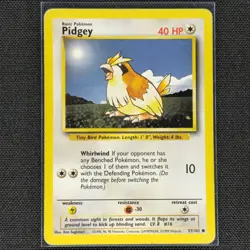 Pidgey - 57/102 - Common - Base Set - Pokemon Card - LP - Image 1