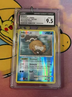 CGC 9.5 MINT+ 2008 Pokemon Stormfront 32/100 Bibarel Reverse Holo - Image 1