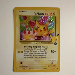 Pokemon 's Pikachu HOLO Birthday Surprise Promo WOTC #25 Anniversary 24 - Image 3